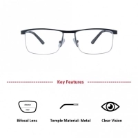 Half Rim Metal Rectangle Blue Medium Vision Express 29515MH Eyeglasses