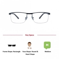 Half Rim Metal Rectangle Blue Medium Vision Express 29515MH Eyeglasses