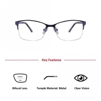 Half Rim Metal Rectangle Purple Medium Vision Express 49102MH Eyeglasses