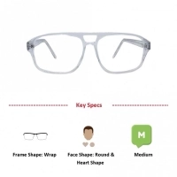 Full Rim Acetate Wrap Clear Crystal Medium Vision Express 12088AF Eyeglasses