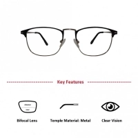 Full Rim Metal Square Black Medium Vision Express 29526MF Eyeglasses