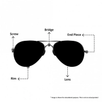 Rimless Metal Aviator Black Unisex Medium Vision Express 12090MR Eyeglasses