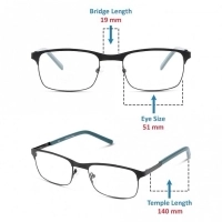 Full Rim Stainless Steel Rectangle Blue Medium DbyD DBOM0012 Eyeglasses