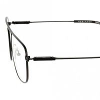 Full Rim Metal Rectangle Black Medium Heritage HEOM0022 Eyeglasses