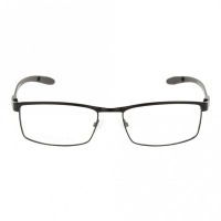 Full Rim Metal Rectangle Black Large Heritage HEOM5022 Eyeglasses