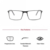 Full Rim Titanium Rectangle Grey Medium Unofficial UNOM0048 Eyeglasses