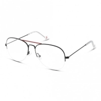 Half Rim Metal Aviator Black Medium Unofficial UNOM0068 Eyeglasses