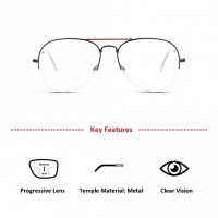 Half Rim Metal Aviator Black Medium Unofficial UNOM0068 Eyeglasses