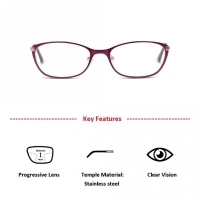 Full Rim Stainless Steel Oval Purple Medium Sensaya SYAF06 Eyeglasses