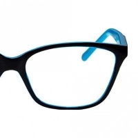 Blue Shield (Zero Power) Computer Glasses : Full Rim Wrap Black Polycarbonate Medium 29443