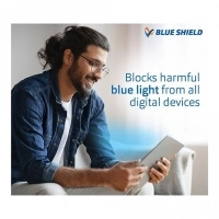 Blue Shield (Zero Power) Computer Glasses : Full Rim Round Silver Metal Medium 12042