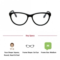 Blue Shield (Zero Power) Computer Glasses : Full Rim Cat Eye Grey Acetate Medium 49071