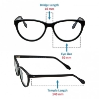 Blue Shield (Zero Power) Computer Glasses : Full Rim Cat Eye Grey Acetate Medium 49071