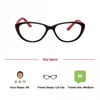 Blue Shield (Zero Power) Computer Glasses : Full Rim Cat Eye Black Polycarbonate Medium 49051B