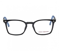 Blue Shield (Zero Power) Kids Computer Glasses: Rectangle Black Polycarbonate Medium 61355B