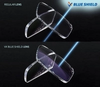Blue Shield (Zero Power) Kids Computer Glasses: Rectangle Black Polycarbonate Medium 61355B