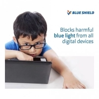 Blue Shield (Zero Power) Kids Computer Glasses : Rectangle Black Acetate Small 61360B