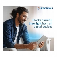 Blue Shield (Zero Power) Computer Glasses : Full Rim Oval Black Metal Small 48944B