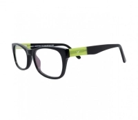 Blue Shield (Zero Power) Kids Computer Glasses: Oval Black Acetate Medium 61406AF