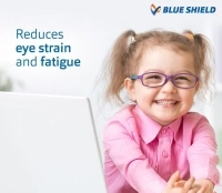 Blue Shield (Zero Power) Kids Computer Glasses: Oval Black Acetate Medium 61406AF