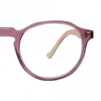 Blue Shield (Zero Power) Kids Computer Glasses: Round Pink Acetate Small 61411AF