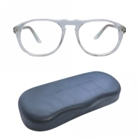 Blue Shield (Zero Power) Kids Computer Glasses: Round Clear Crystal Acetate Large 61412AF