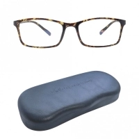 Blue Shield (Zero Power) Computer Glasses: Full Rim Rectangle Brown Polycarbonate Medium 29556B