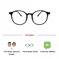 Full Rim TR90 Round Black Unisex Medium Vision Express 29611AF Eyeglasses