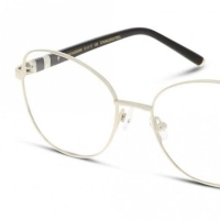 Full Rim Stainless steel Cat Eye Silver Medium Heritage HEJF43 Eyeglasses