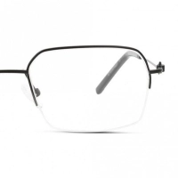 Half Rim Titanium Rectangle Black Medium Heritage HEOM5028 Eyeglasses