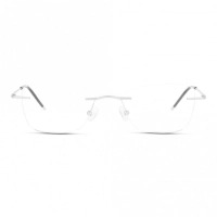Rimless Titanium Round Silver Medium Heritage HEOF5016 Eyeglasses