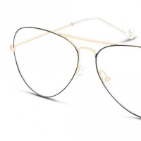 Full Rim Stainless steel Aviator Black Female Large Unofficial UNOF0155 Eyeglasses