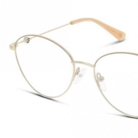 Half Rim Stainless steel Almond Gold Female Medium Unofficial UNOF0377 Eyeglasses