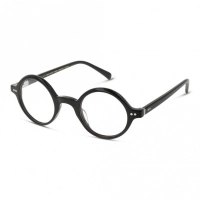 Full Rim Acetate Round Black Male Small Heritage HEOM5052 Eyeglasses