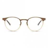 Full Rim Stainless steel Round Brown Male Small Heritage HEOM5041 Eyeglasses