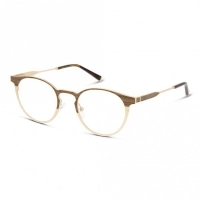 Full Rim Stainless steel Round Brown Male Small Heritage HEOM5041 Eyeglasses