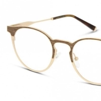 Full Rim Stainless steel Round Brown Male Small Heritage HEOM5041 Eyeglasses