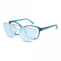 Oval Mirrored Lens Blue Acetate Full Rim Small Unofficial UNOF0028 Sunglasses