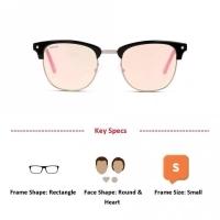 Rectangle Mirrored Lens Pink Black Acetate Full Rim Unisex Small Unofficial UNSU0006 Sunglasses