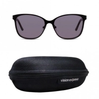 Oval UV Protected Lens Grey Black Acetate Full Rim  Medium C-line CNEF07 Sunglasses