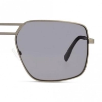 Rectangle Polarised Lens Grey Metal Full Rim  Large Heritage HESM5004P Sunglasses