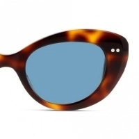 Oval Polarised Lens Blue Brown Acetate Full Rim  Small Heritage HSKF04 Sunglasses
