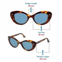 Oval Polarised Lens Blue Brown Acetate Full Rim  Small Heritage HSKF04 Sunglasses