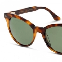 Oval Polarised Lens Green Brown Acetate Full Rim  Medium Heritage HSJF00 Sunglasses