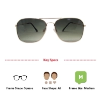 Green Gold Square Sunglasses 21823