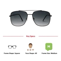 Grey Gradient Black Square Sunglasses 21824