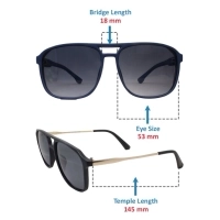 Grey Black Square Sunglasses 21826P