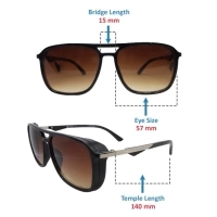 Brown Gradient Black Square Sunglasses 21828
