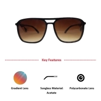 Brown Gradient Black Square Sunglasses 21828