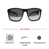Black Rectangle Sunglasses 21830P